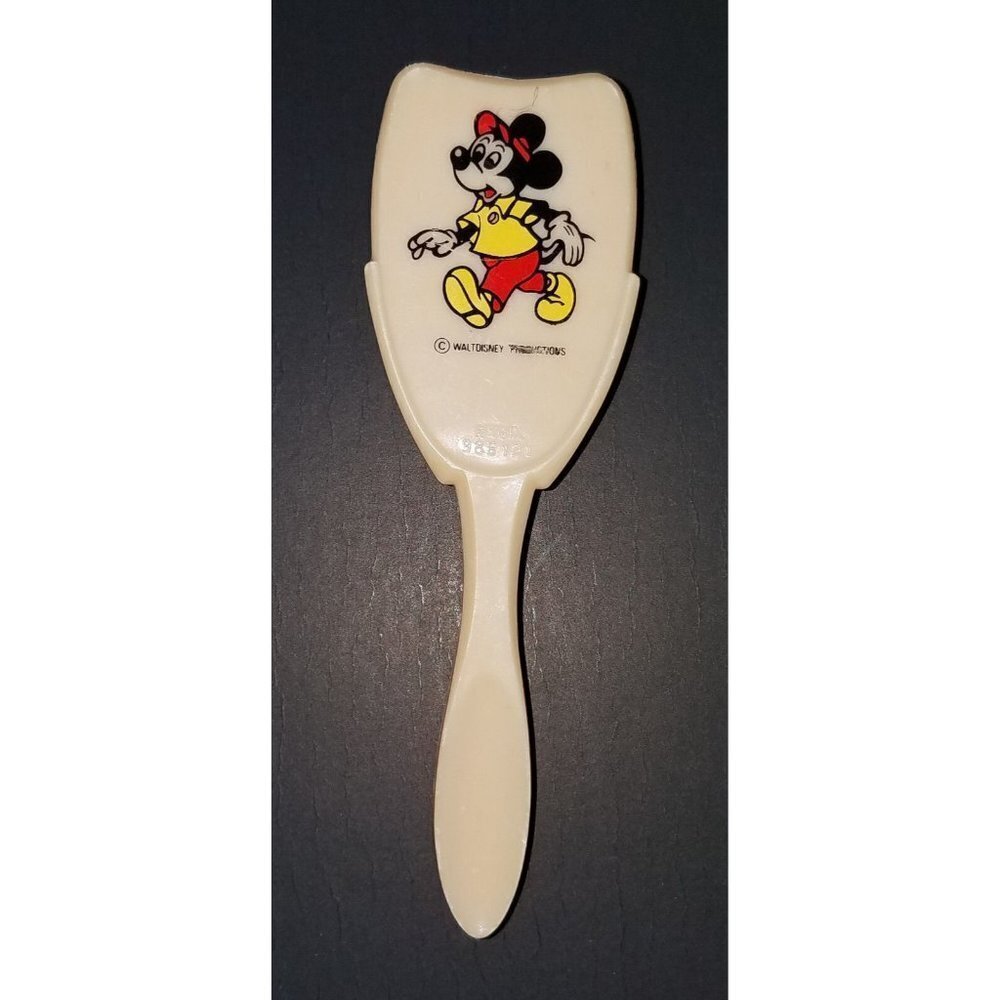 VTG Disney Mickey Mouse Baby Hair Brush Tan Gi